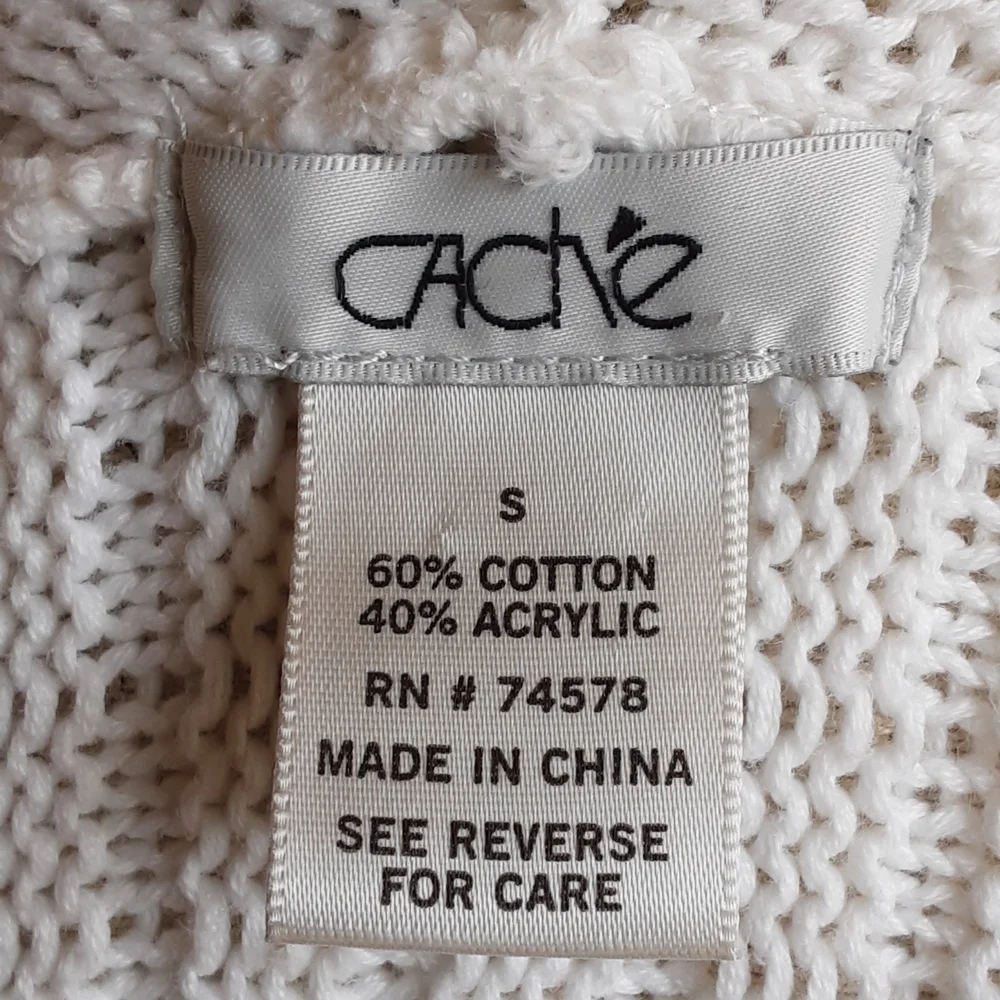 Cache White Open-Front Cozy Cardigan Sweater Size Small - Picture 5 of 6